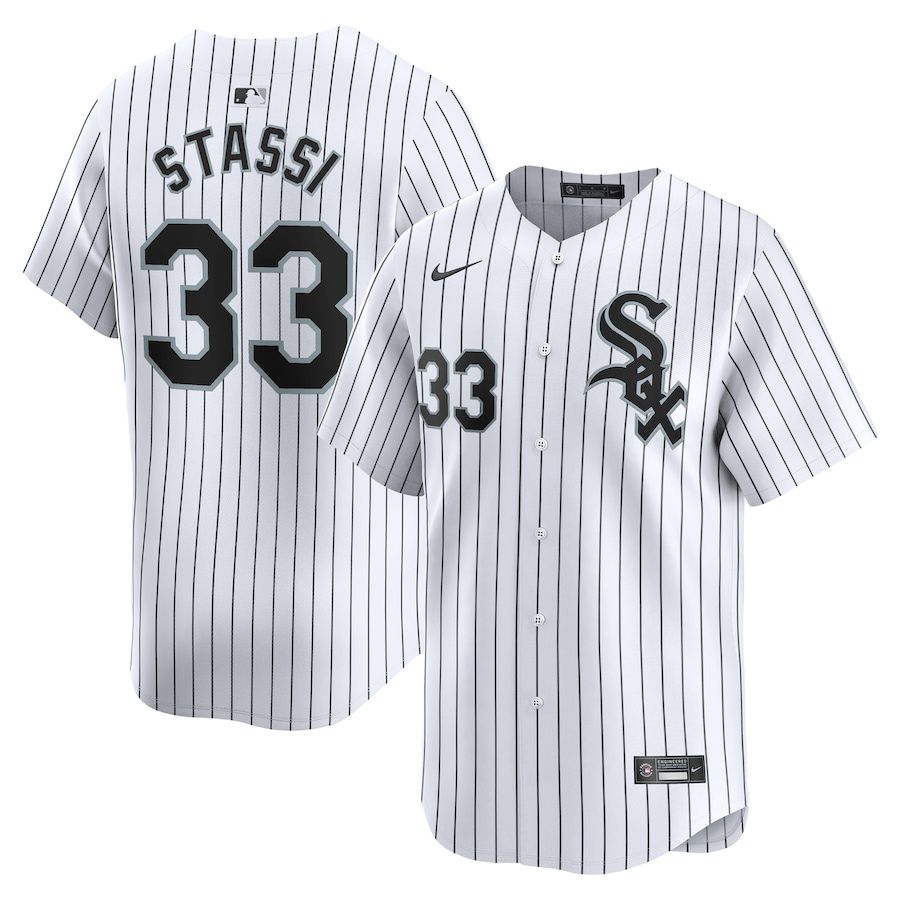 Men Chicago White Sox 33 Max Stassi Nike White Home Limited Player MLB Jersey